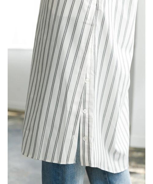 koe（コエ）の「サイドボタンバンドカラーシャツワンピース*（シャツワンピース・レディース・ホワイト/ベージュ/ネイビー/A/B・FREE）」の7枚目の写真