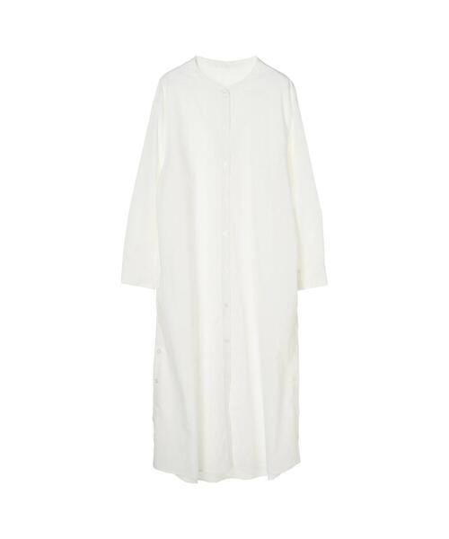 koe（コエ）の「サイドボタンバンドカラーシャツワンピース*（シャツワンピース・レディース・ホワイト/ベージュ/ネイビー/A/B・FREE）」の13枚目の写真