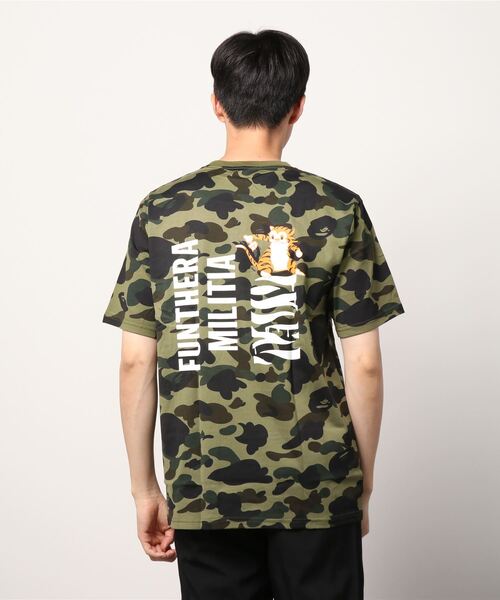 A BATHING APE（エイプ）GRADATION CAMO TIGER TEE Tシャツ 黒 S BAPE White & Black Tiger Camo Gradation College T-Shirt A