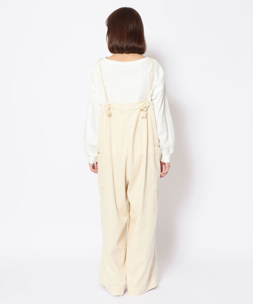 MANASTASH（マナスタッシュ）の「MANASTASH/マナスタッシュ　太畝コーデュロイサロペット（サロペット/オーバーオール・レディース・ホワイト/モカ・FREE）」の3枚目の写真