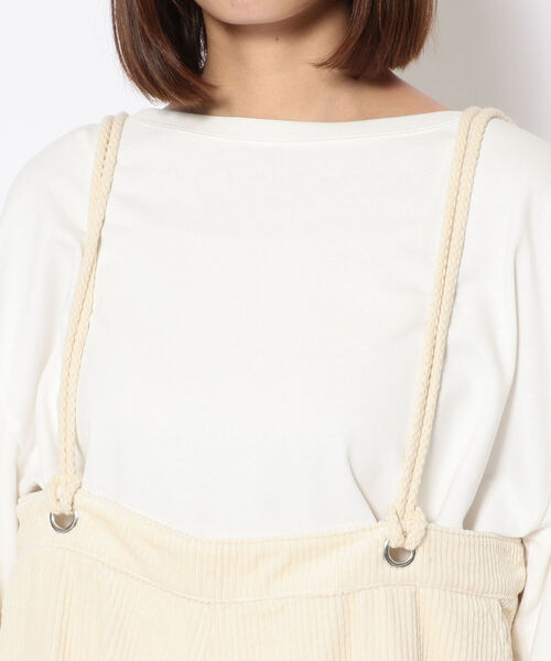 MANASTASH（マナスタッシュ）の「MANASTASH/マナスタッシュ　太畝コーデュロイサロペット（サロペット/オーバーオール・レディース・ホワイト/モカ・FREE）」の5枚目の写真