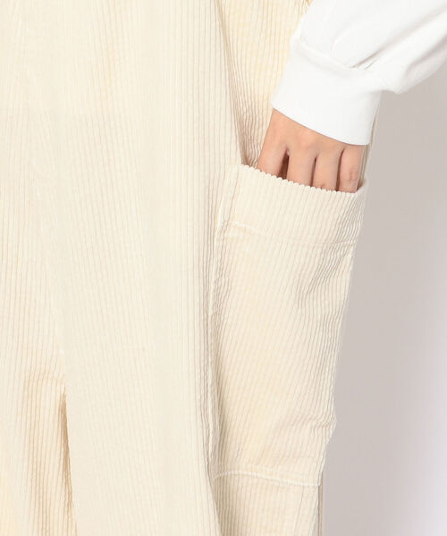 MANASTASH（マナスタッシュ）の「MANASTASH/マナスタッシュ　太畝コーデュロイサロペット（サロペット/オーバーオール・レディース・ホワイト/モカ・FREE）」の7枚目の写真