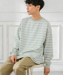 improves | ヘビーウエイト ボーダー クルーネック ビッグシルエット ロンT(Tシャツ/カットソー)