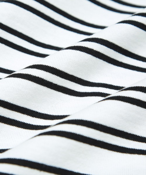 improves（インプローブス）の「ヘビーウエイト ボーダー クルーネック ビッグシルエット ロンT（Tシャツ/カットソー・メンズ・ダークグリーン/グレイッシュベージュ/オフホワイト/ブラック・LARGE/MEDIUM）」の10枚目の写真