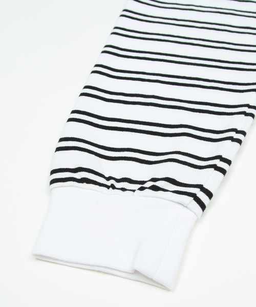 improves（インプローブス）の「ヘビーウエイト ボーダー クルーネック ビッグシルエット ロンT（Tシャツ/カットソー・メンズ・ダークグリーン/グレイッシュベージュ/オフホワイト/ブラック・LARGE/MEDIUM）」の19枚目の写真