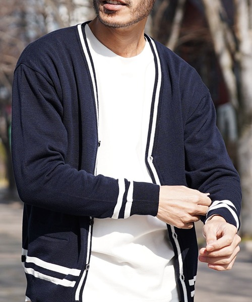 roshell（ロシェル）の「コットン ニットカーディガン（カーディガン/ボレロ・メンズ・グレー/ブラック/ブルー系その他/グレイッシュベージュ/レッド系その他/ベージュ系その他/マスタード/ダークグリーン/インディゴブルー/ミックスグレー/ブルー系その他3/ネイビー/ブルー系その他2/ライトベージュ/ブラウン/チャコールグレー/アイボリー/グリーン系その他/レッド/オレンジ/カーキ・X-LARGE/MEDIUM/LARGE/SMALL）」の15枚目の写真