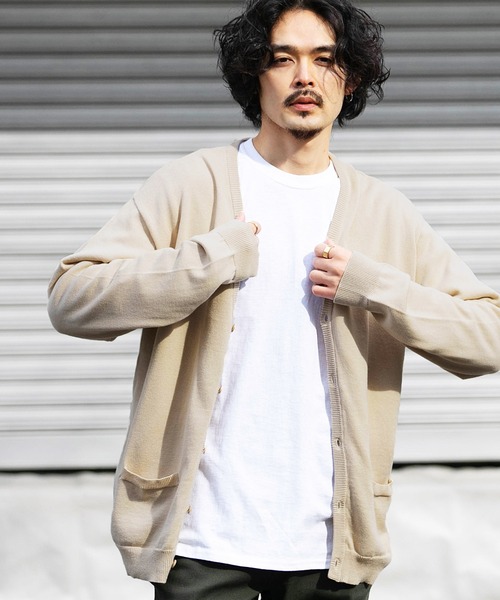 roshell（ロシェル）の「コットン ニットカーディガン（カーディガン/ボレロ・メンズ・グレー/ブラック/ブルー系その他/グレイッシュベージュ/レッド系その他/ベージュ系その他/マスタード/ダークグリーン/インディゴブルー/ミックスグレー/ブルー系その他3/ネイビー/ブルー系その他2/ライトベージュ/ブラウン/チャコールグレー/アイボリー/グリーン系その他/レッド/オレンジ/カーキ・X-LARGE/MEDIUM/LARGE/SMALL）」の8枚目の写真