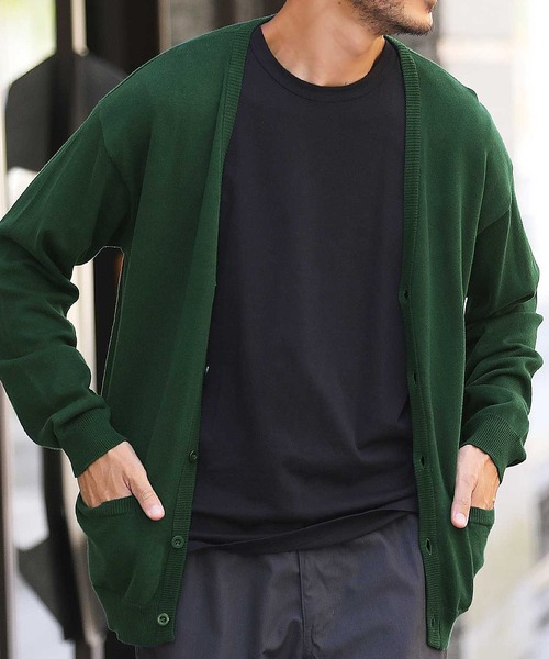 roshell（ロシェル）の「コットン ニットカーディガン（カーディガン/ボレロ・メンズ・グレー/ブラック/ブルー系その他/グレイッシュベージュ/レッド系その他/ベージュ系その他/マスタード/ダークグリーン/インディゴブルー/ミックスグレー/ブルー系その他3/ネイビー/ブルー系その他2/ライトベージュ/ブラウン/チャコールグレー/アイボリー/グリーン系その他/レッド/オレンジ/カーキ・X-LARGE/MEDIUM/LARGE/SMALL）」の10枚目の写真