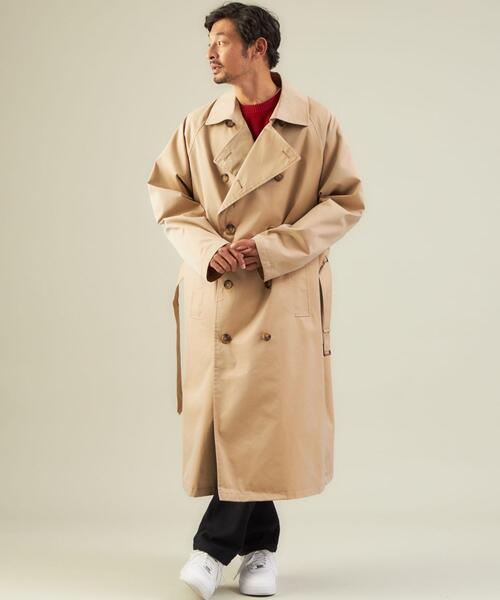 green label relaxing by 風早ゆうた(グリーンレーベルリラクシングバイカゼハヤユウタ)の「【WEB限定】<KZ×green label relaxing>ビッグシルエット トレンチコート(トレンチコート・メンズ・ベージュ/ブラック・S/M/L)」の6枚目の写真