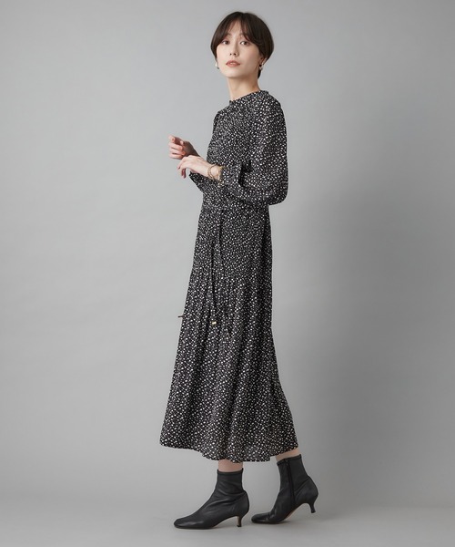 un dix cors（アンディコール）の「女性らしい繊細なデザイン　ダルメシアンプリントプリーツワンピース（ワンピース・レディース・ブラック/オフホワイト・FREE）」の19枚目の写真