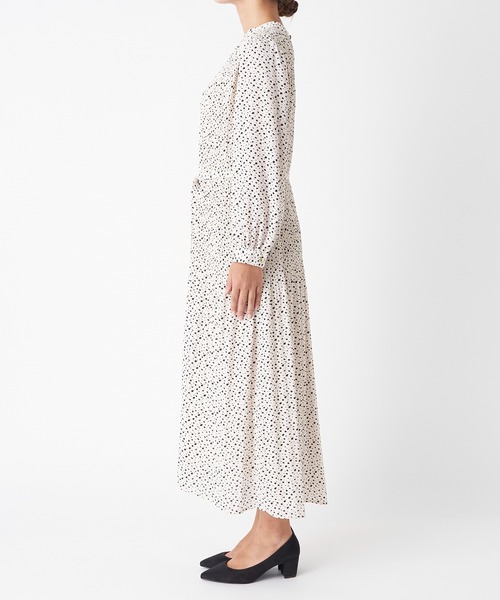 un dix cors（アンディコール）の「女性らしい繊細なデザイン　ダルメシアンプリントプリーツワンピース（ワンピース・レディース・ブラック/オフホワイト・FREE）」の15枚目の写真