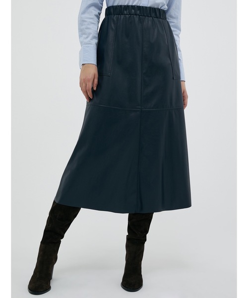 MAX&Co.（マックス アンド コー）の「MAX＆Co. [コメタ] コーティング ジャージ スカート（スカート・レディース・ネイビー/ボルドー・X-SMALL/SMALL/MEDIUM/LARGE）」の7枚目の写真