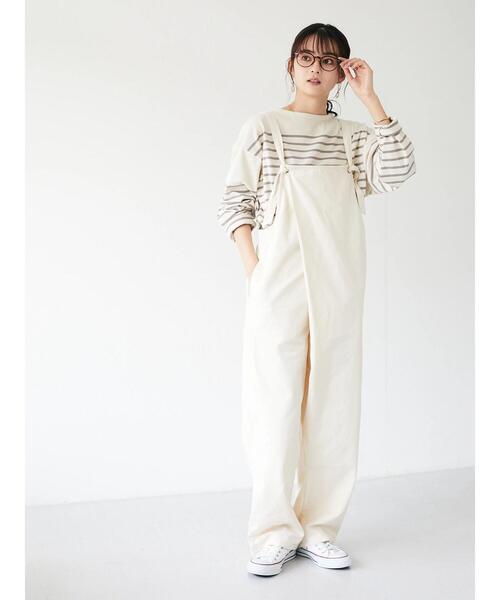 CRAFT STANDARD BOUTIQUE(クラフトスタンダードブティック)の「ミリタリークロス ラップサロペット *(サロペット/オーバーオール・レディース・ブラック/ナチュラル・FREE)」の6枚目の写真