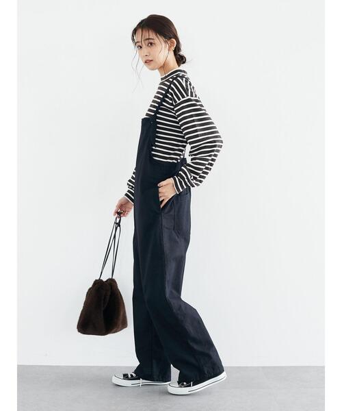 CRAFT STANDARD BOUTIQUE(クラフトスタンダードブティック)の「ミリタリークロス ラップサロペット *(サロペット/オーバーオール・レディース・ブラック/ナチュラル・FREE)」の13枚目の写真