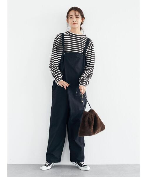 CRAFT STANDARD BOUTIQUE(クラフトスタンダードブティック)の「ミリタリークロス ラップサロペット *(サロペット/オーバーオール・レディース・ブラック/ナチュラル・FREE)」の15枚目の写真