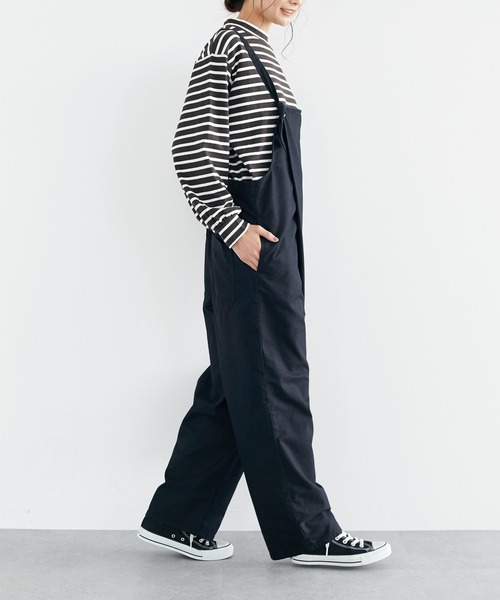 CRAFT STANDARD BOUTIQUE(クラフトスタンダードブティック)の「ミリタリークロス ラップサロペット *(サロペット/オーバーオール・レディース・ブラック/ナチュラル・FREE)」の7枚目の写真