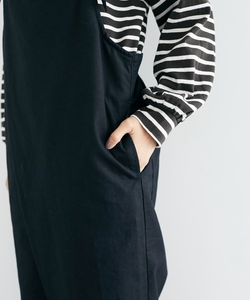 CRAFT STANDARD BOUTIQUE(クラフトスタンダードブティック)の「ミリタリークロス ラップサロペット *(サロペット/オーバーオール・レディース・ブラック/ナチュラル・FREE)」の12枚目の写真