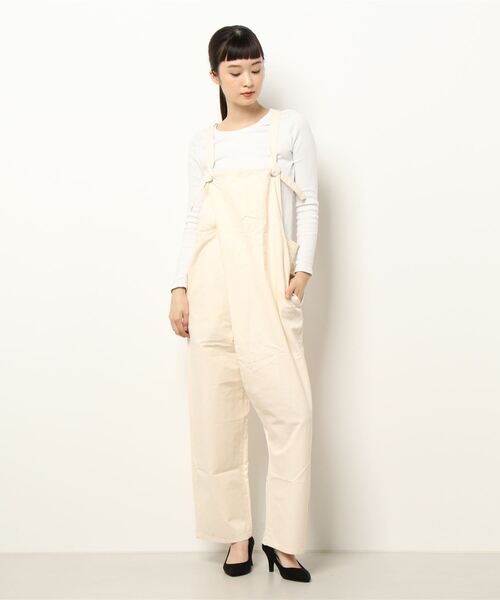 CRAFT STANDARD BOUTIQUE(クラフトスタンダードブティック)の「ミリタリークロス ラップサロペット *(サロペット/オーバーオール・レディース・ブラック/ナチュラル・FREE)」の8枚目の写真