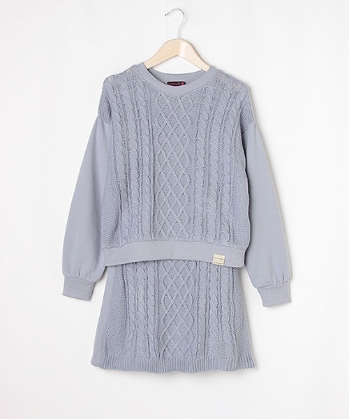 LOVETOXIC（ラブトキシック）の「ニットSETUP（ニット/セーター・キッズ・ブラック/サックスブルー/ベージュ・M/S/SS/L）」の3枚目の写真