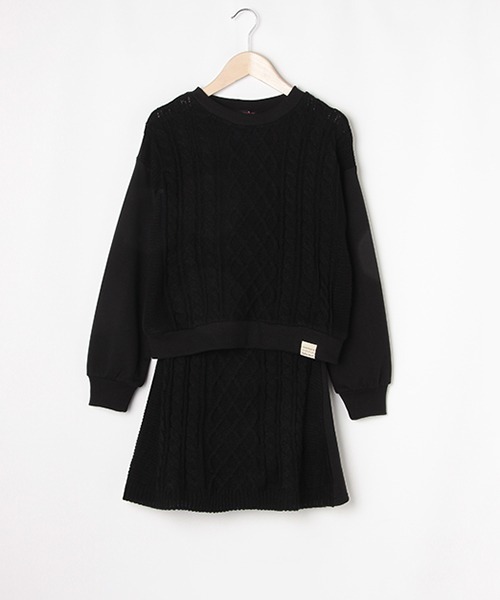 LOVETOXIC（ラブトキシック）の「ニットSETUP（ニット/セーター・キッズ・ブラック/サックスブルー/ベージュ・M/S/SS/L）」の2枚目の写真