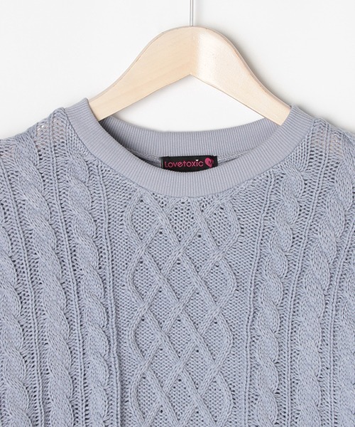 LOVETOXIC（ラブトキシック）の「ニットSETUP（ニット/セーター・キッズ・ブラック/サックスブルー/ベージュ・M/S/SS/L）」の9枚目の写真