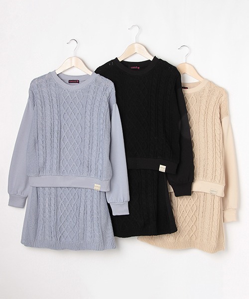 LOVETOXIC（ラブトキシック）の「ニットSETUP（ニット/セーター・キッズ・ブラック/サックスブルー/ベージュ・M/S/SS/L）」の16枚目の写真