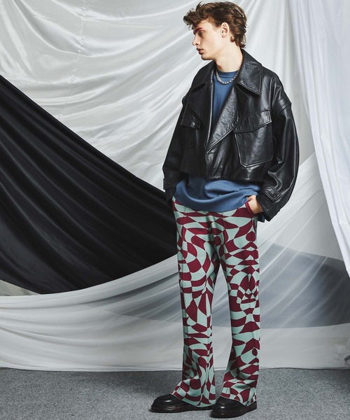 MAISON SPECIAL（メゾンスペシャル）の「《ユニセックスアイテム》クレイジーチェッカーフラッグニットピンタックフレアパンツ 【MAISON SPECIAL/メゾンスペシャル】（その他パンツ・メンズ・ブラック/グリーン/ブルー・0/1/2）」の8枚目の写真