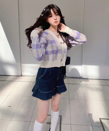 titty＆Co. PETIT by poyo | 【ファッションインフルエンサーPOYO×titty&Co.PETIT 】ビックチェックニットカーディガン(カーディガン/ボレロ)