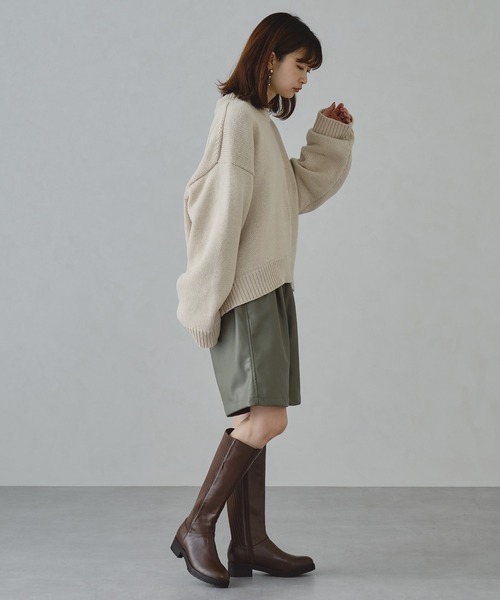 ORiental TRaffic（オリエンタルトラフィック）の「切替ストレッチロングブーツ/11502（ブーツ・レディース・ブラック/ブラウン・LL/S/M/L）」の3枚目の写真