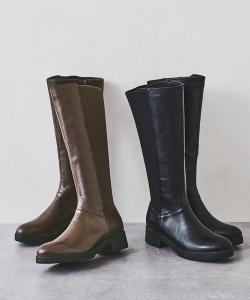 ORiental TRaffic（オリエンタルトラフィック）の「切替ストレッチロングブーツ/11502（ブーツ・レディース・ブラック/ブラウン・LL/S/M/L）」の21枚目の写真