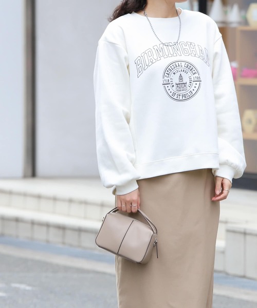 SENSE OF PLACE by URBAN RESEARCH（センスオブプレイスバイアーバンリサーチ）の「ウラキモウカレッジロゴスウェットシャツ（スウェット・レディース・アイボリー/ブラック/ブルー・ONE）」の10枚目の写真