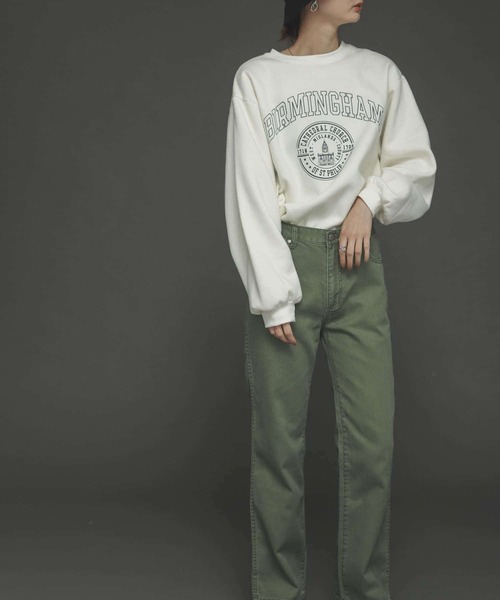 SENSE OF PLACE by URBAN RESEARCH（センスオブプレイスバイアーバンリサーチ）の「ウラキモウカレッジロゴスウェットシャツ（スウェット・レディース・アイボリー/ブラック/ブルー・ONE）」の12枚目の写真