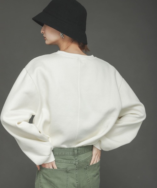 SENSE OF PLACE by URBAN RESEARCH（センスオブプレイスバイアーバンリサーチ）の「ウラキモウカレッジロゴスウェットシャツ（スウェット・レディース・アイボリー/ブラック/ブルー・ONE）」の16枚目の写真