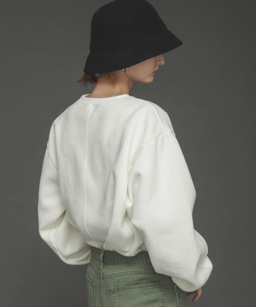 SENSE OF PLACE by URBAN RESEARCH（センスオブプレイスバイアーバンリサーチ）の「ウラキモウカレッジロゴスウェットシャツ（スウェット・レディース・アイボリー/ブラック/ブルー・ONE）」の17枚目の写真