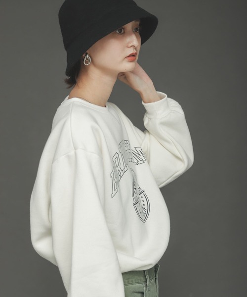 SENSE OF PLACE by URBAN RESEARCH（センスオブプレイスバイアーバンリサーチ）の「ウラキモウカレッジロゴスウェットシャツ（スウェット・レディース・アイボリー/ブラック/ブルー・ONE）」の18枚目の写真