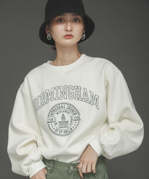 SENSE OF PLACE by URBAN RESEARCH（センスオブプレイスバイアーバンリサーチ）の「ウラキモウカレッジロゴスウェットシャツ（スウェット・レディース・アイボリー/ブラック/ブルー・ONE）」の19枚目の写真