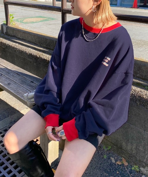 WHO'S WHO gallery（フーズフーギャラリー）の「COOPER PARKリンガークルースウェット（スウェット・メンズ・アッシュグレー/ブラック/ネイビー/ブラウン/杢グレー・FREE）」の5枚目の写真