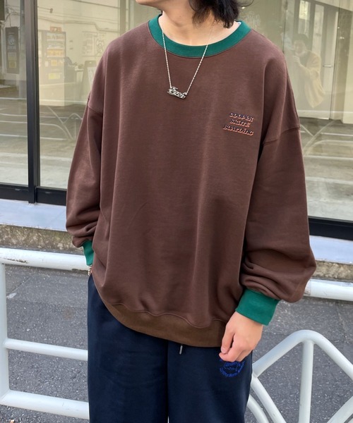 WHO'S WHO gallery（フーズフーギャラリー）の「COOPER PARKリンガークルースウェット（スウェット・メンズ・アッシュグレー/ブラック/ネイビー/ブラウン/杢グレー・FREE）」の4枚目の写真