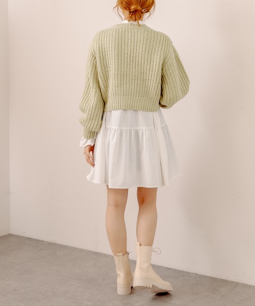 OLIVE des OLIVE（オリーブデオリーブ）の「マカロンカーディガン（カーディガン/ボレロ・レディース・ベージュ/オフホワイト/ピンク/ライトブラウン/ミント・FREE）」の17枚目の写真