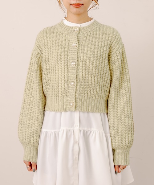 OLIVE des OLIVE（オリーブデオリーブ）の「マカロンカーディガン（カーディガン/ボレロ・レディース・ベージュ/オフホワイト/ピンク/ライトブラウン/ミント・FREE）」の19枚目の写真