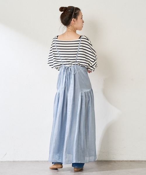 SHENERY（シーナリー）の「サイドギャザーキャミドレス（ワンピース・レディース・ライトグレー/ブラック・FREE）」の5枚目の写真