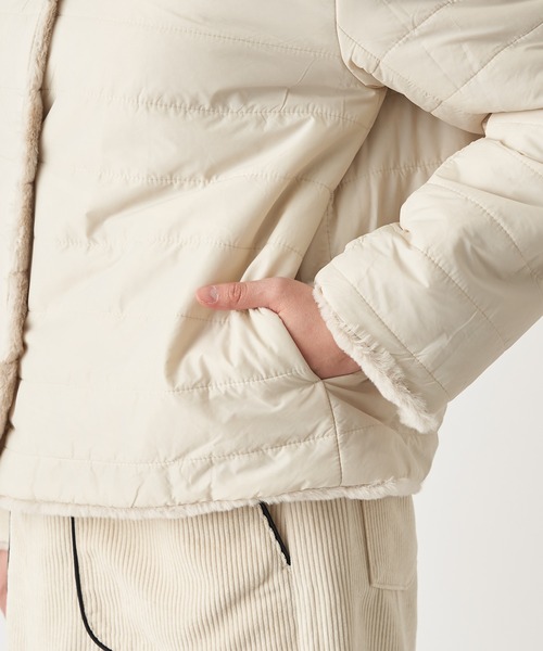 un dix cors（アンディコール）の「寒さから優しく守るあたたかファー　リバーシブルファーブルゾン（ブルゾン・レディース・ライトグレー/モカ/ライトベージュ・FREE）」の8枚目の写真