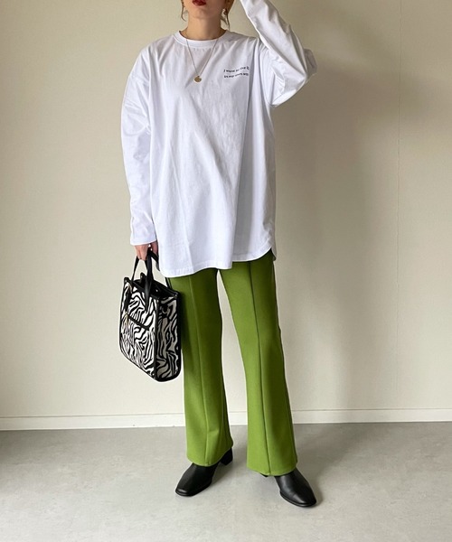 y/m by misato（イムバイミサト）の「my own way ロンT（Tシャツ/カットソー・レディース・ブラック/ホワイト/アイボリー・FREE）」の4枚目の写真