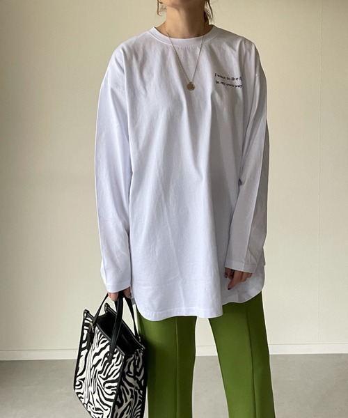 y/m by misato（イムバイミサト）の「my own way ロンT（Tシャツ/カットソー・レディース・ブラック/ホワイト/アイボリー・FREE）」の10枚目の写真