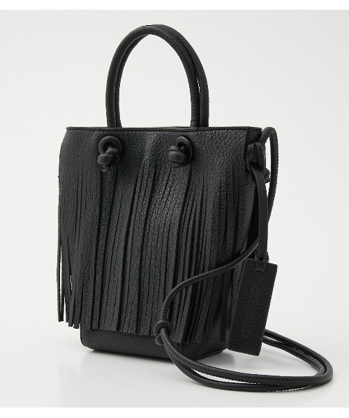 crie conforto(クリーコンフォルト)の「フリンジミニバッグ(ショルダーバッグ・レディース・ライトブルー/ブラック/アイボリー・FREE)」の3枚目の写真