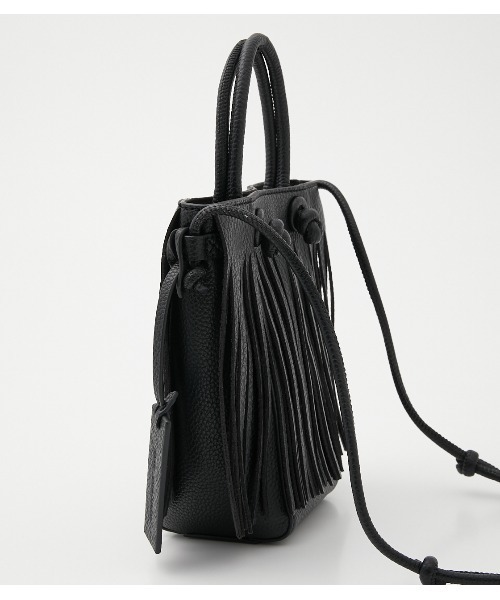 crie conforto(クリーコンフォルト)の「フリンジミニバッグ(ショルダーバッグ・レディース・ライトブルー/ブラック/アイボリー・FREE)」の8枚目の写真