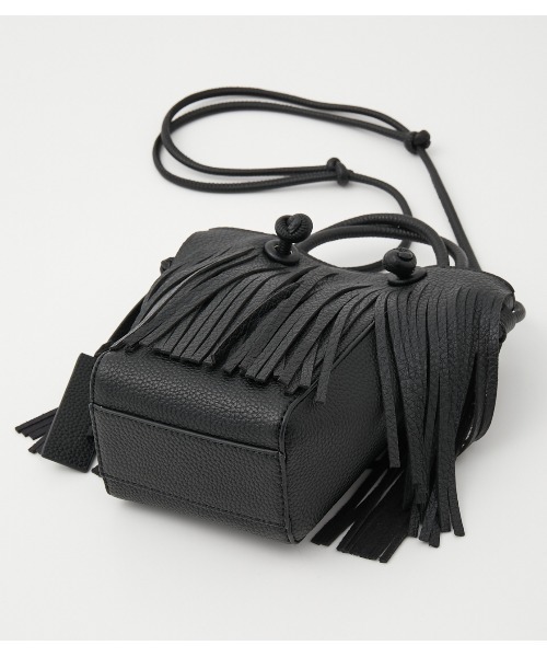 crie conforto(クリーコンフォルト)の「フリンジミニバッグ(ショルダーバッグ・レディース・ライトブルー/ブラック/アイボリー・FREE)」の14枚目の写真