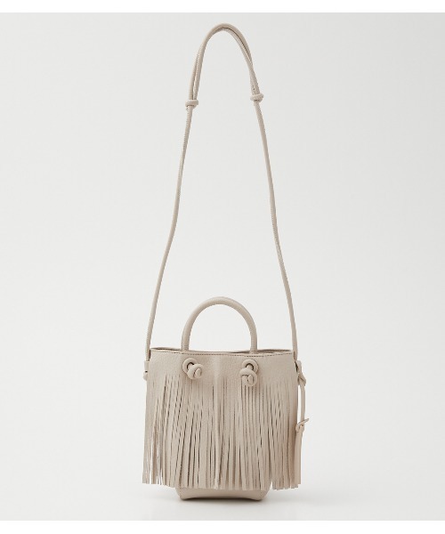 crie conforto(クリーコンフォルト)の「フリンジミニバッグ(ショルダーバッグ・レディース・ライトブルー/ブラック/アイボリー・FREE)」の18枚目の写真