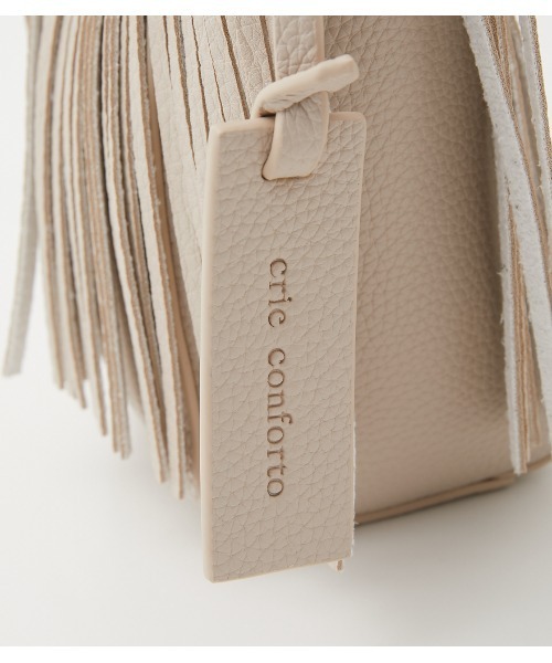 crie conforto(クリーコンフォルト)の「フリンジミニバッグ(ショルダーバッグ・レディース・ライトブルー/ブラック/アイボリー・FREE)」の15枚目の写真