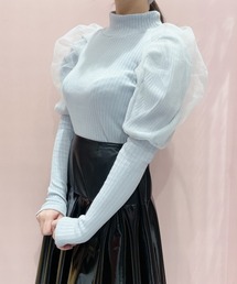 lilLilly | ボリュームパフスリーブリブニット(ニット/セーター)